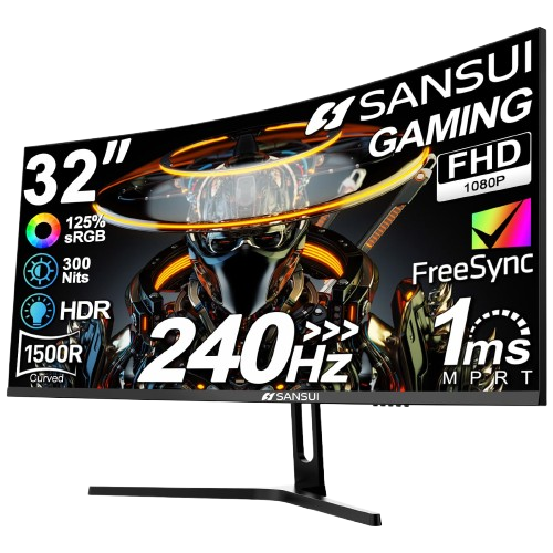 SANSUI 32 Inch Curved 240Hz Gaming Monitor